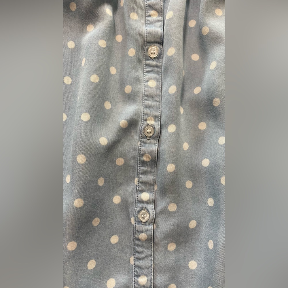 Velvet Heart Blue Polka Dot Women's Top - Picture 4 of 9